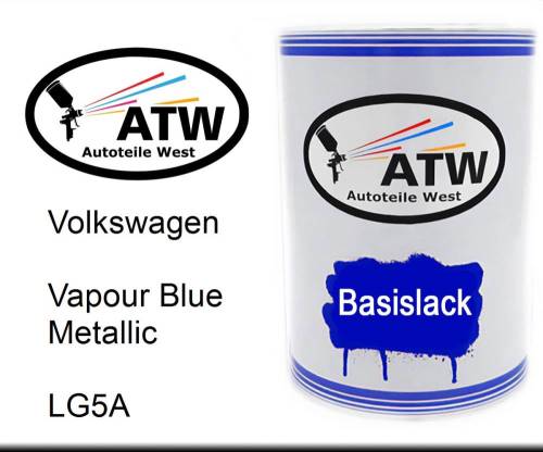 Volkswagen, Vapour Blue Metallic, LG5A: 500ml Lackdose, von ATW Autoteile West.